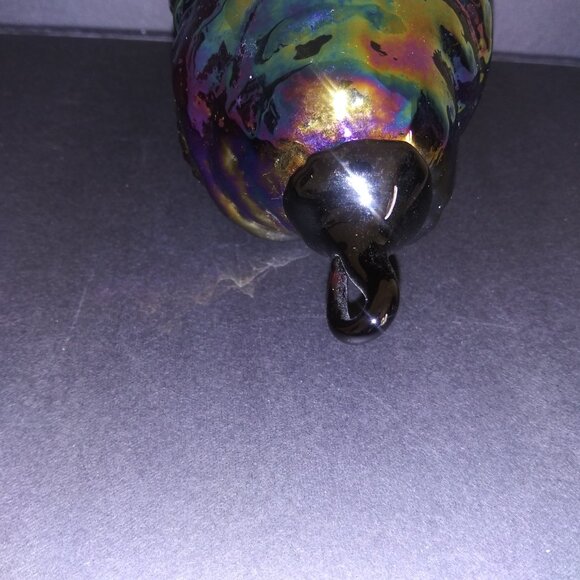 Santa Purple Iridescent Glass 5 Inch Head Hanging Ornament Christmas Decor - Picture 7 of 9